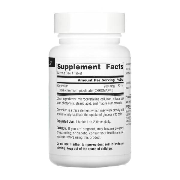 Chromium Picolinate 200 mcg, Yeast Free - 240 tabs  Chromium Picolinate 200 mcg, Yeast Free - 240 tabs