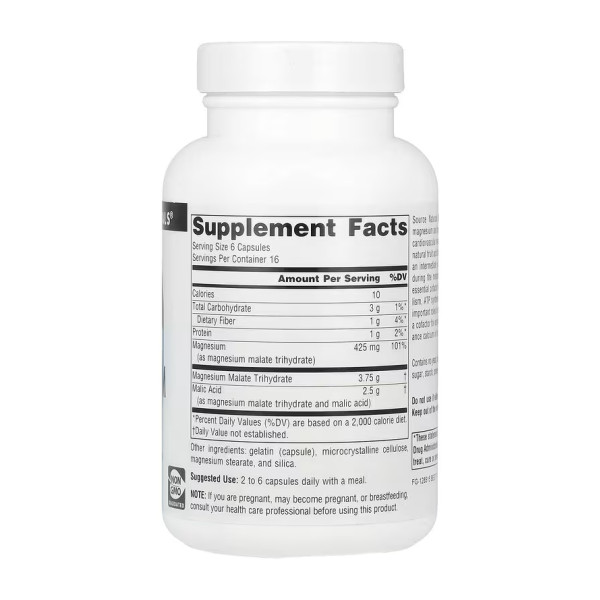 Magnesium Malate 625mg - 100 caps  Magnesium Malate 625mg - 100 caps