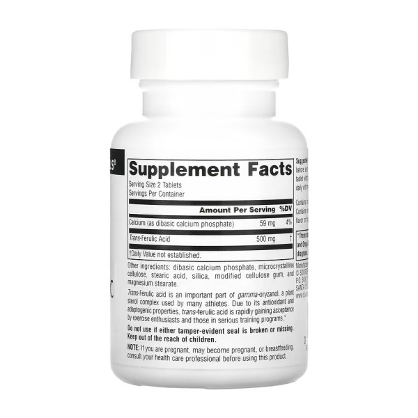 Trans-Ferulic Acid 250mg - 30 tabs  Trans-Ferulic Acid 250mg - 30 tabs