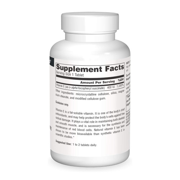 Vitamin E 400 IU D-Alpha Tocopherol - 50 tabs  Vitamin E 400 IU D-Alpha Tocopherol - 50 tabs