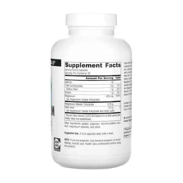 Magnesium Malate 625mg - 200 caps  Magnesium Malate 625mg - 200 caps