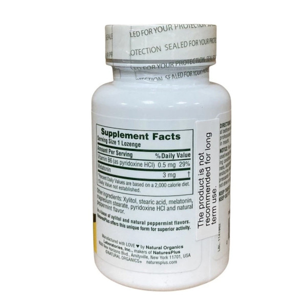 Мелатонін сублінгвальний 3 мг з вітаміном B6 - 60 таблеток Melatonin Sublingual 3mg with B6 - 60 tabs