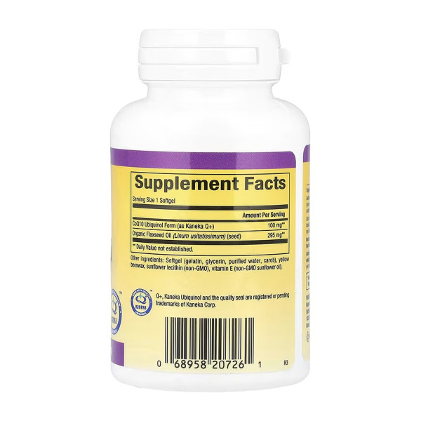 Убіхінол CoQ10 100 мг - 60 м'яких капсул     Ubiquinol CoQ10 100mg - 60 softgels