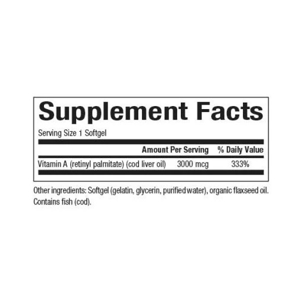Вітамін А 3000 мкг 10000 МО - 180 м'яких капсул    Vitamin A 3000mcg 10000IU - 180 softgels
