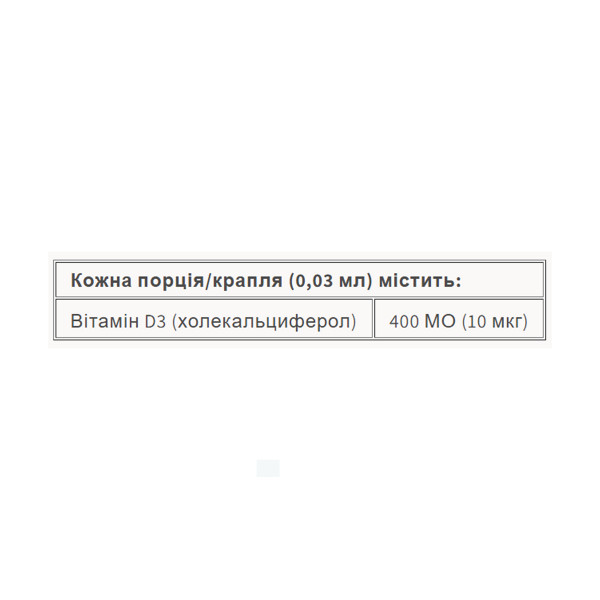 Рідкий вітамін D3 BigFriends 400 МО - 15 мл     BigFriends Liquid Vitamin D3 400 IU - 15ml