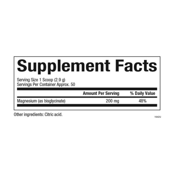 Бісгліцинат магнію 200 мг - 145 г чистий   Magnesium Bisglycinate 200mg - 145g Pure