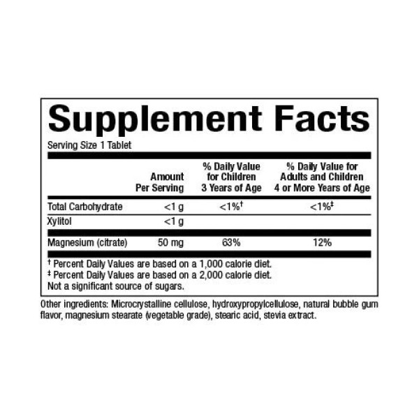 Цитрат магнію 50 мг - 60 таблеток Жувальна гумка    Magnesium Citrate 50mg - 60 tabs Bubble Gum