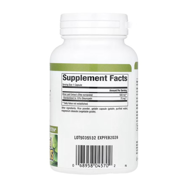 Листя оливи 500 мг - 90 капсул  Olive Leaf 500mg - 90 caps