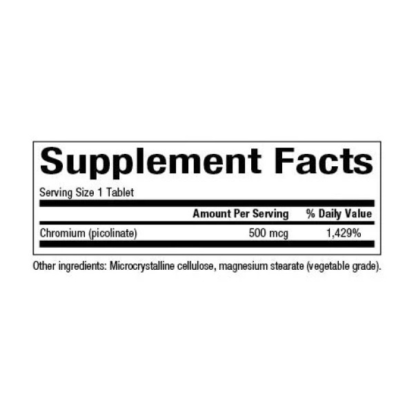Піколінат хрому 500 мкг - 90 таблеток    Chromium Picolinate 500mcg - 90 tabs