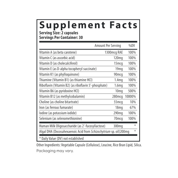 Післяпологові мультивітаміни Essentials з DHA - 60 капсул Postnatal Multivitamin Essentials with DHA - 60 caps