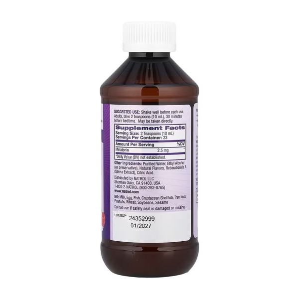  Рідкий мелатонін 2,5 мг - 237 мл  Melatonin Liquid 2.5mg - 237 ml