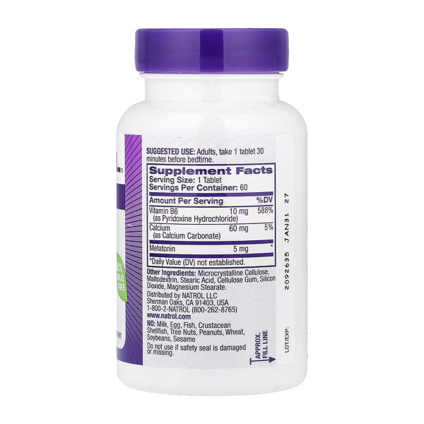  Мелатонін 5 мг - 60 таблеток    Melatonin 5mg - 60 tabs