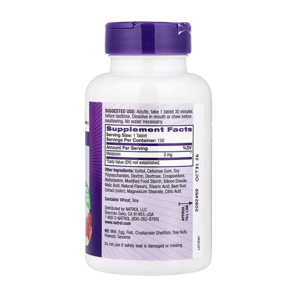  Мелатонін 3 мг - 150 таблеток    Melatonin 3mg - 150 tabs