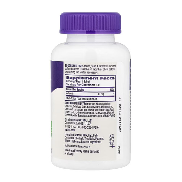  Мелатонін 10 мг - 100 таблеток  Melatonin 10mg - 100 tabs