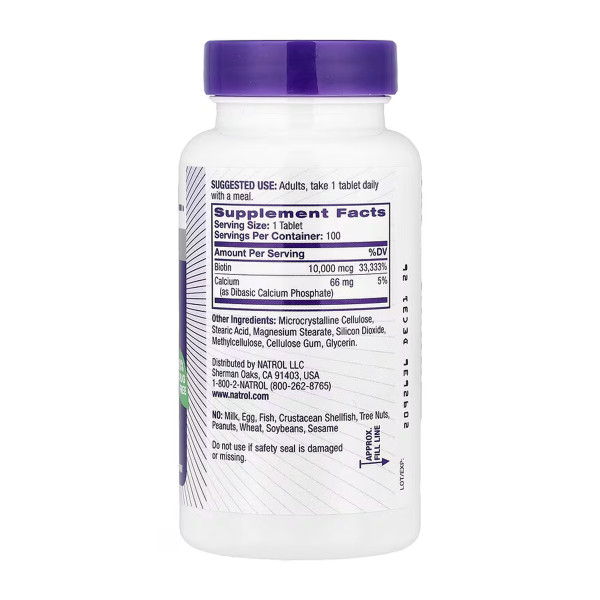  Біотин 10 000 мкг - 100 таблеток    Biotin 10,000mcg - 100 tabs