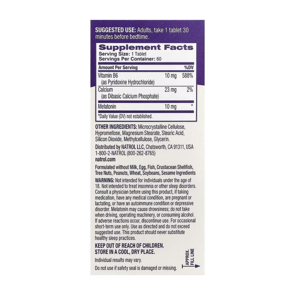  Мелатонін з уповільненим вивільненням 10 мг - 60 таблеток   Time Release Melatonin 10mg - 60 tab