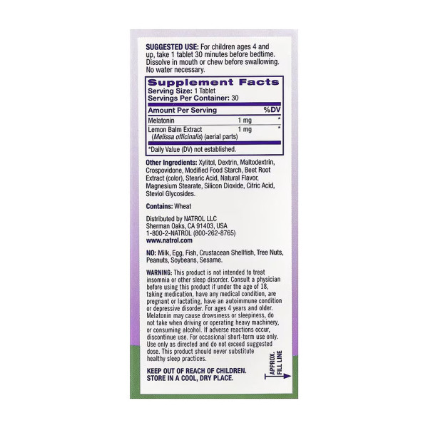   Мелатонін для дітей 1 мг - 30 таблеток                Kids Melatonin 1mg - 30 tabs