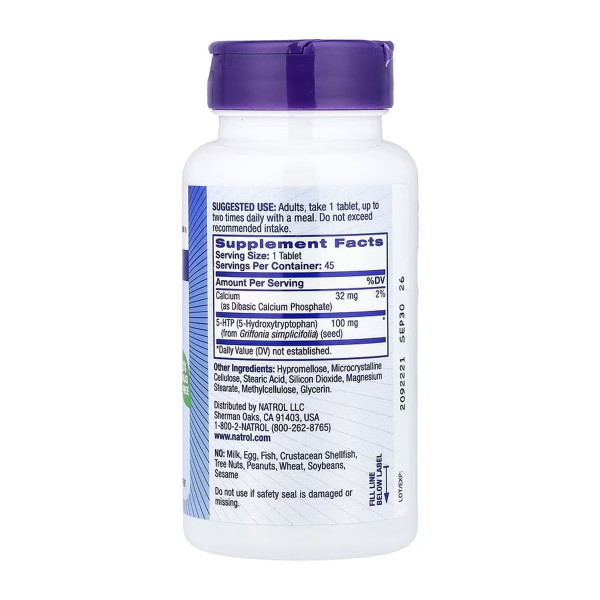 5-HTP 100 мг уповільненої дії - 45 таблеток    5-HTP 100mg Time Release - 45 tabs