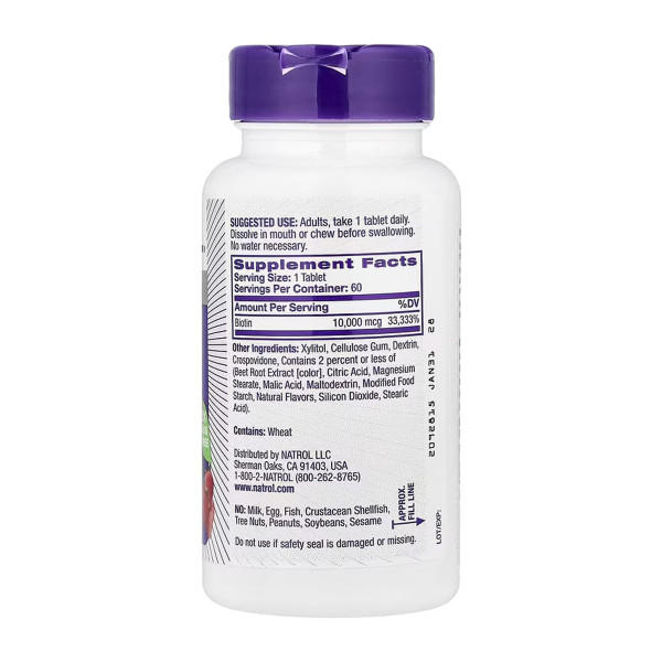   Біотин 10 000 мкг - 60 таблеток   Biotin 10,000mcg - 60 tabs