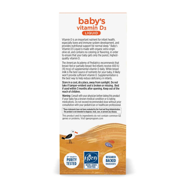 Рідкий вітамін D3 для дітей - 22,5 мл                          Baby's Vitamin D3 Liquid - 22.5 ml