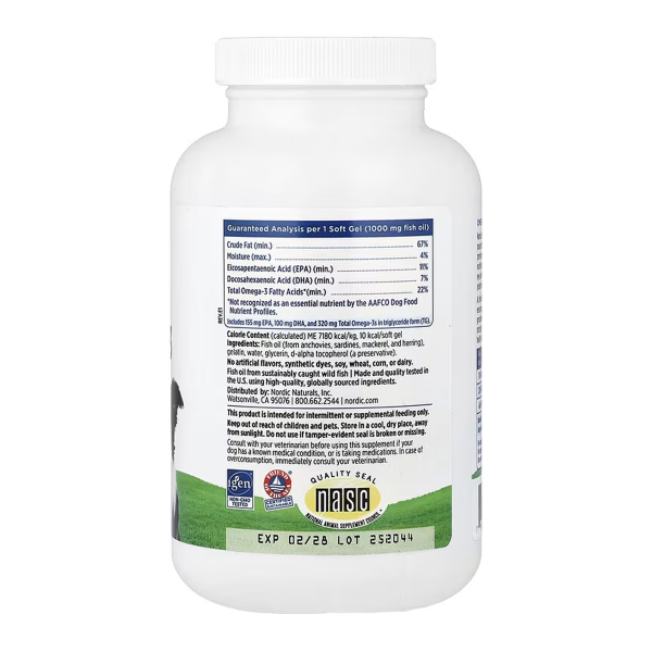 Омега-3 для домашніх тварин - 180 м'яких капсул     Omega-3 Pet - 180 softgels