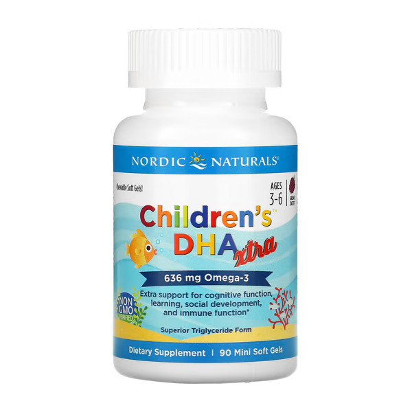 Дитячий DHA Xtra - 90 міні-м'яких капсул      Children's DHA Xtra - 90 mini softgels