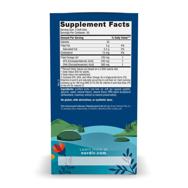  Олія з печінки арктичної тріски - 90 м'яких капсул    Arctic Cod Liver Oil - 90 softgels