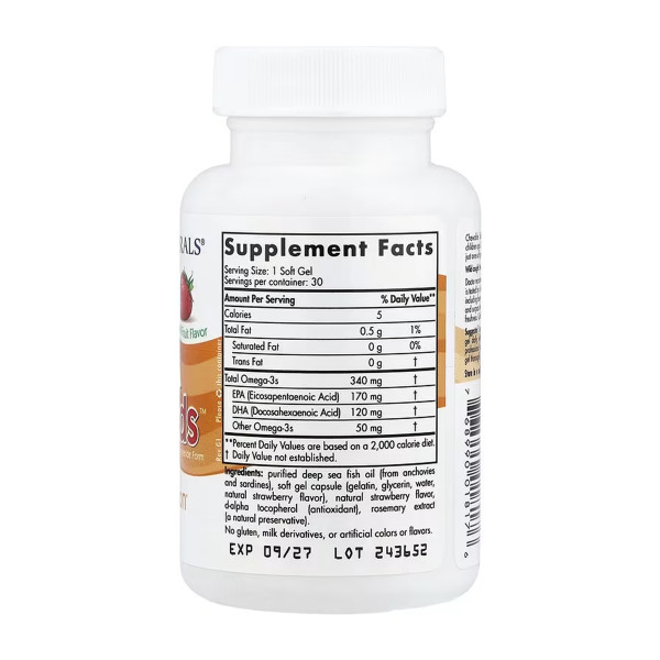 Daily Omega Kids - 30 м'яких капсул з натуральними фруктами                                                                              Daily Omega Kids - 30 softgels Natural Fruit