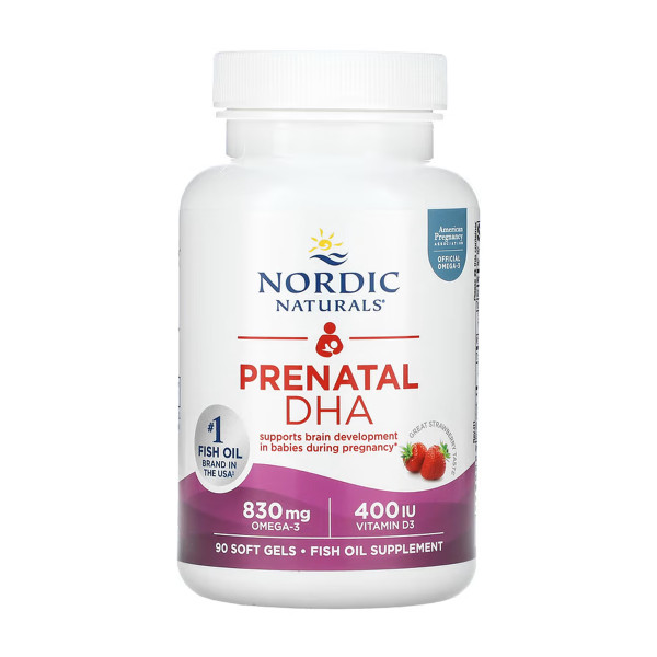 Пренатальна ДГК 90 м'яких капсул Полуниця      Prenatal DHA - 90 softgels Strawberry