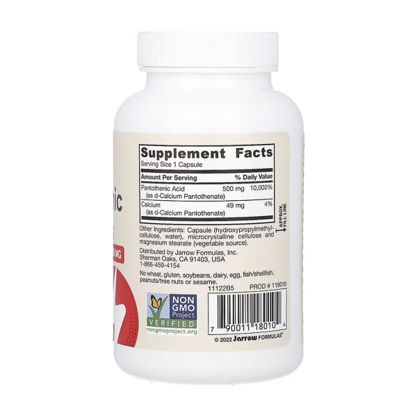 Пантотенова кислота 500 мг - 100 капсул Pantothenic Acid 500mg - 100 vcaps