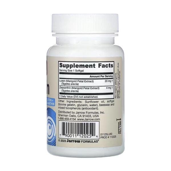 Лютеїн 20 мг - 60 м'яких капсул Lutein 20mg - 60 softgels