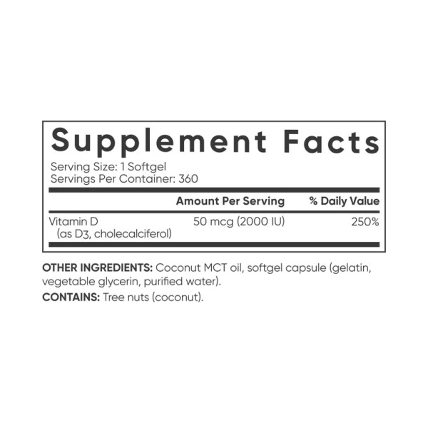 Vitamin D3 2000IU - 360 softgels  Vitamin D3 2000IU - 360 softgels