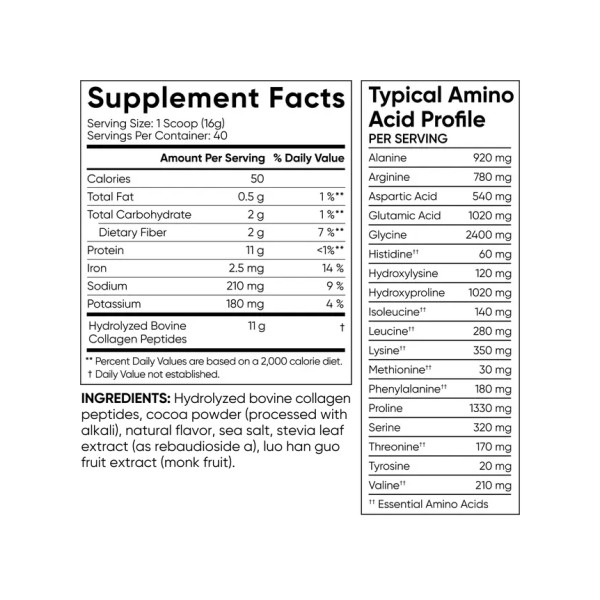 Collagen Peptides - 640g Dark Chocolate  Collagen Peptides - 640g Dark Chocolate