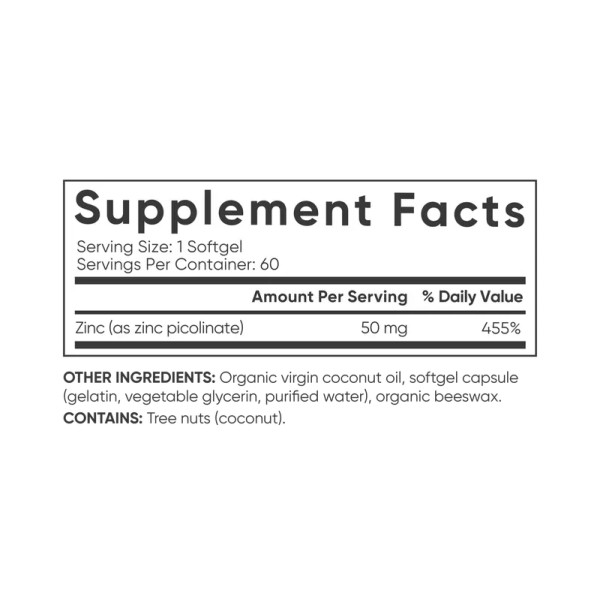 Zinc Picolinate 30mg - 90 softgels  Zinc Picolinate 30mg - 90 softgels