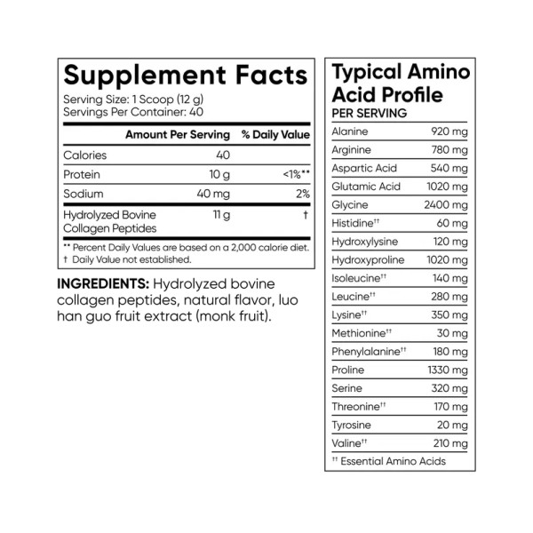 Collagen Peptides - 480g Vanilla Bean  Collagen Peptides - 480g Vanilla Bean