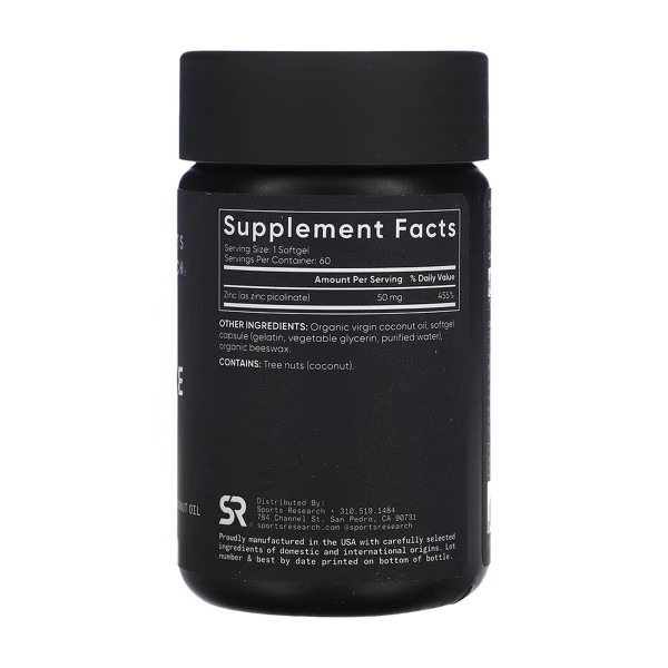 Zinc Picolinate 50mg - 60 softgels  Zinc Picolinate 50mg - 60 softgels