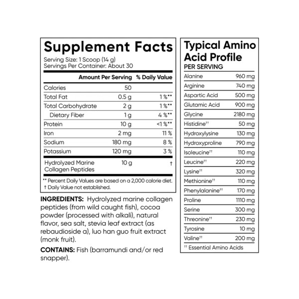 Marine Collagen - 426g Dark Chocolate  Marine Collagen - 426g Dark Chocolate