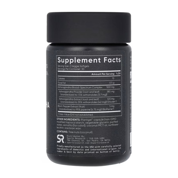 Ashwagandha 500mg - 60 veggie softgels