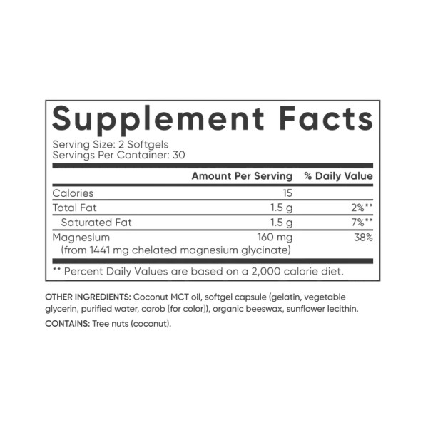 Magnesium Glycinate 160mg - 60 softgels  Magnesium Glycinate 160mg - 60 softgels