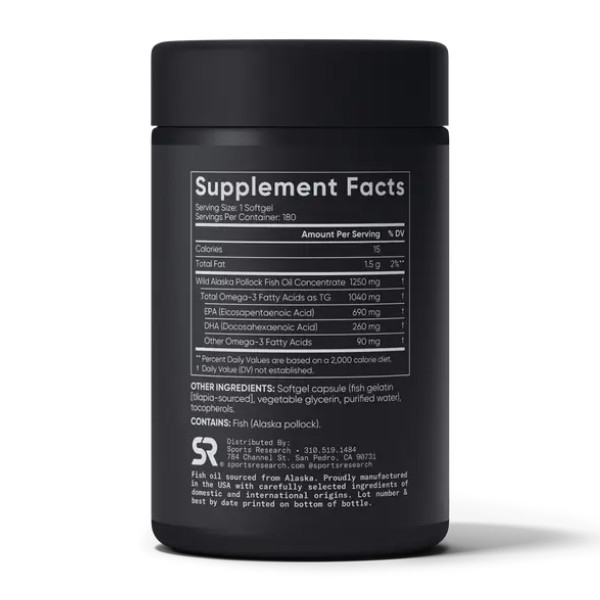 Omega-3 Fish Oil Alaska 1250mg - 180 softgels  Omega-3 Fish Oil Alaska 1250mg - 180 softgels