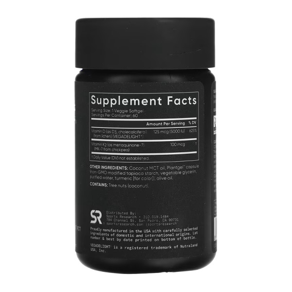 Vegan D3 5000iu + Vitamin K2 100mcg - 60 softgels  Vegan D3 5000iu + Vitamin K2 100mcg - 60 softgels