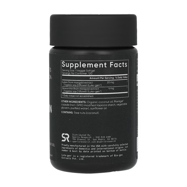 Lutein + Zeaxanthin 20mg - 120 veggie softgels  Lutein + Zeaxanthin 20mg - 120 veggie softgels