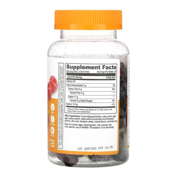 Пребіотична клітковина для дорослих - 60 жувальних цукерок Prebiotic Fiber Adult - 60 gummies