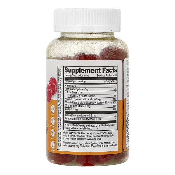 Лютеїн та зеаксантин для дорослих - 60 жувальних цукерок Lutein and Zeaxanthin Adults - 60 gummies