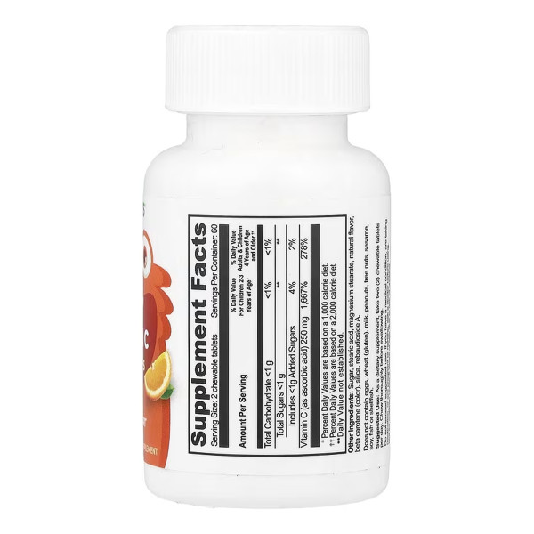 VitaWorks Вітамін С для дітей - 120 жувальних таблеток Апельсин VitaWorks Vitamin C Kids - 120 chewables Orange
