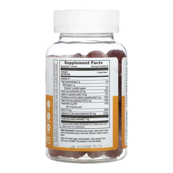 Комплекс B + вітамін C для дорослих - 60 жувальних цукерок B Complex + Vitamin C Adult - 60 gummies