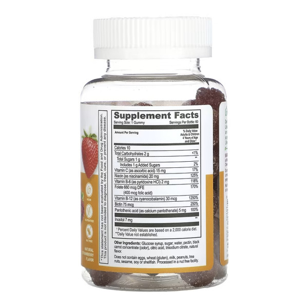 Комплекс B + Вітамін C для дітей - 60 жувальних цукерок B Complex + Vitamin C Kids - 60 gummies