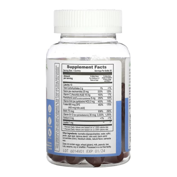 Дитячий комплекс B + вітамін C без цукру - 60 жувальних цукерок B Complex + Vitamin C Kids Sugar Free - 60 gummies